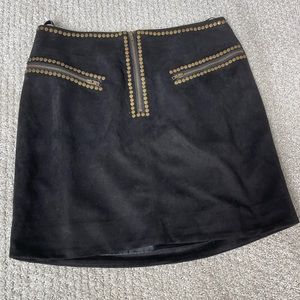 Black studded suede skirt- size small